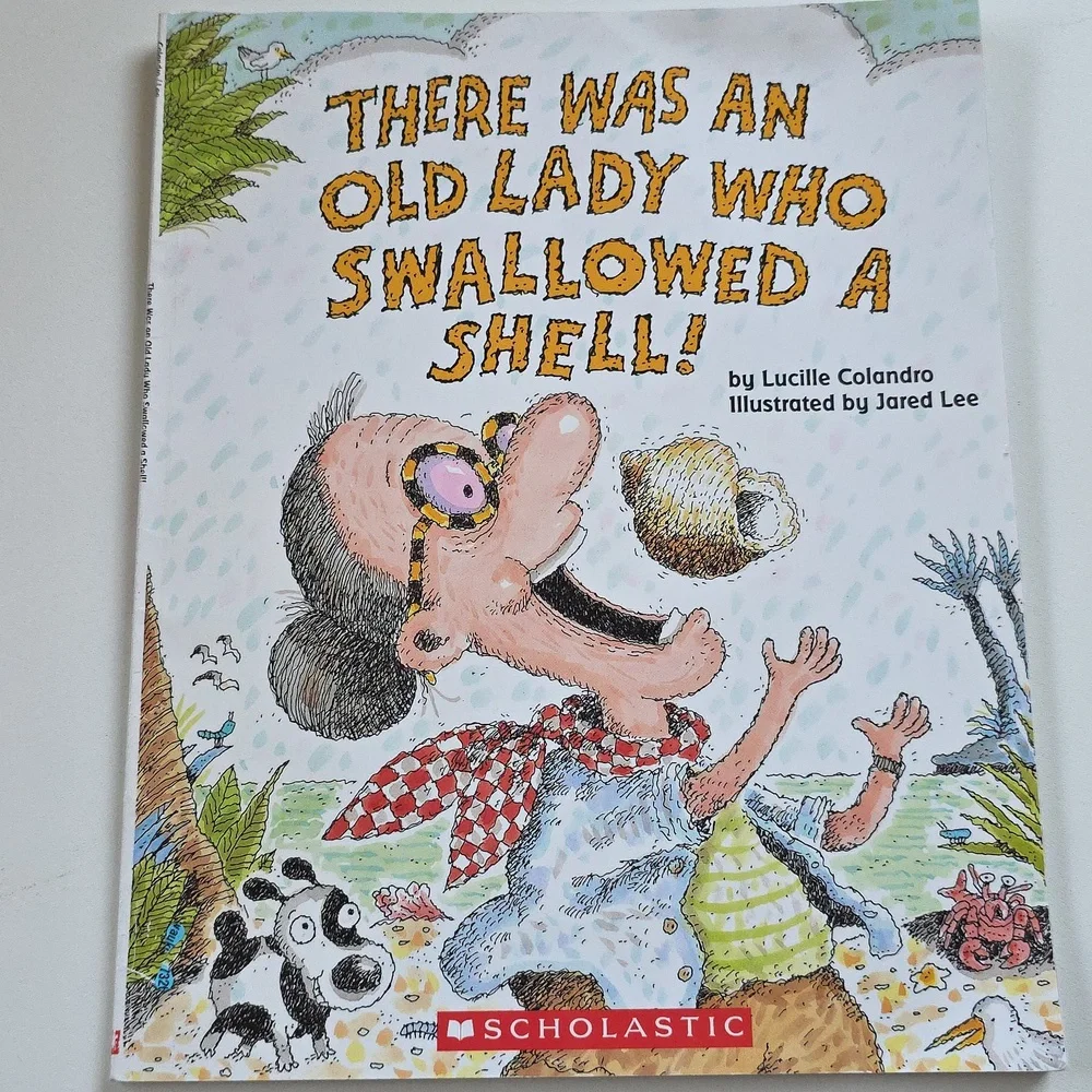 Children's Book Set - I Know an Old Lady - Pirate, Pie, Shell, And Vintage